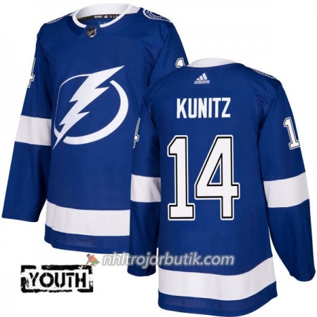 Barn Ishockey Tampa Bay Lightning Tröja Chris Kunitz 14 Adidas 2017-2018 Blå Authentic